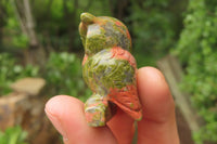 Polished Mini Unakite Owl Carvings - sold per item - From South Africa