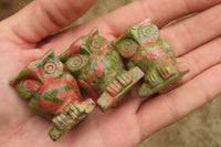 Polished Mini Unakite Owl Carvings - sold per item - From South Africa