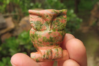 Polished Mini Unakite Owl Carvings - sold per item - From South Africa