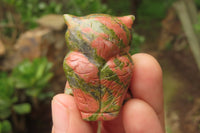 Polished Mini Unakite Owl Carvings - sold per item - From South Africa