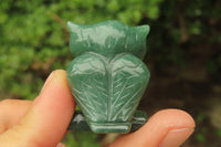 Polished Mini Aventurine Owl Carvings - sold per item - From Zimbabwe