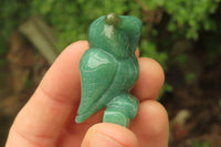 Polished Mini Aventurine Owl Carvings - sold per item - From Zimbabwe