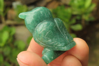 Polished Mini Aventurine Owl Carvings - sold per item - From Zimbabwe