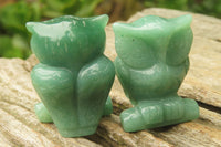 Polished Mini Aventurine Owl Carvings - sold per item - From Zimbabwe