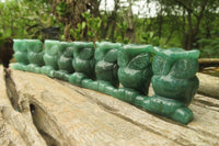 Polished Mini Aventurine Owl Carvings - sold per item - From Zimbabwe