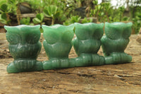 Polished Mini Aventurine Owl Carvings - sold per item - From Zimbabwe