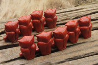 Polished Mini Red Jasper Owl Carvings - sold per item - From South Africa