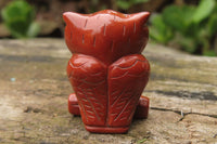 Polished Mini Red Jasper Owl Carvings - sold per item - From South Africa