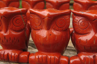 Polished Mini Red Jasper Owl Carvings - sold per item - From South Africa