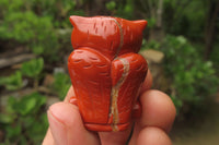 Polished Mini Red Jasper Owl Carvings - sold per item - From South Africa