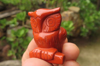 Polished Mini Red Jasper Owl Carvings - sold per item - From South Africa