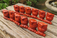 Polished Mini Red Jasper Owl Carvings - sold per item - From South Africa