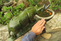 Hand Made Green Verdite Rhino Carving x 1 From Zimbabwe