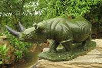 Hand Made Green Verdite Rhino Carving x 1 From Zimbabwe