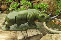 Hand Made Green Verdite Rhino Carving x 1 From Zimbabwe