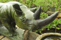 Hand Made Green Verdite Rhino Carving x 1 From Zimbabwe