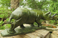 Hand Made Green Verdite Rhino Carving x 1 From Zimbabwe