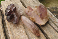 Natural Smokey Amethyst Crystals x 12 From Chiredzi, Zimbabwe