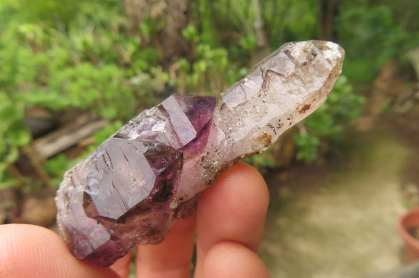 Natural Smokey Amethyst Crystals x 12 From Chiredzi, Zimbabwe