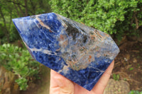 Polished Sodalite Points x 2 From Kunene River, Namibia