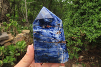 Polished Sodalite Points x 2 From Kunene River, Namibia