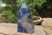 Polished Sodalite Points x 2 From Kunene River, Namibia