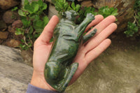 Hand Made Green Verdite Animal Carvings x 2 From Zimbabwe