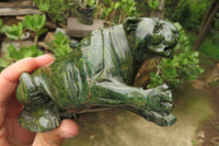 Hand Made Green Verdite Animal Carvings x 2 From Zimbabwe