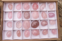 Polished Rose Quartz Palm Stones x 24 From Madagascar