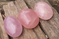 Polished Rose Quartz Palm Stones x 24 From Madagascar