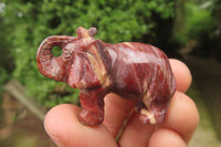 Polished Small Brecciated Jasper Elephant Carving - sold per item - From South Africa