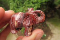 Polished Small Brecciated Jasper Elephant Carving - sold per item - From South Africa