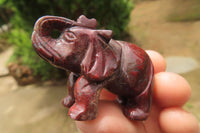 Polished Small Brecciated Jasper Elephant Carving - sold per item - From South Africa