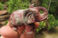 Polished Small Brecciated Jasper Elephant Carving - sold per item - From South Africa