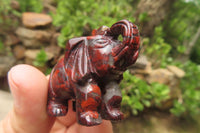 Polished Small Brecciated Jasper Elephant Carving - sold per item - From South Africa