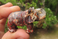 Polished Small Brecciated Jasper Elephant Carving - sold per item - From South Africa