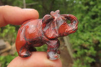 Polished Small Brecciated Jasper Elephant Carving - sold per item - From South Africa