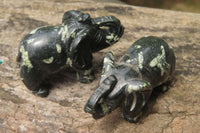 Polished Small Basalt Mint Amygdale Elephant Carving - sold per item - From South Africa