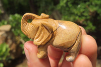 Polished Small Namibian Desert Picture Stone Jasper Elephant Carving - sold per item - From Namibia