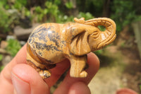 Polished Small Namibian Desert Picture Stone Jasper Elephant Carving - sold per item - From Namibia