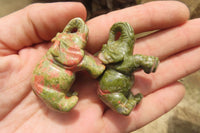 Polished Small Unakite Elephant Carving - sold per item - From South Africa