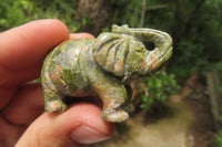 Polished Small Unakite Elephant Carving - sold per item - From South Africa