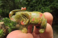 Polished Small Unakite Elephant Carving - sold per item - From South Africa