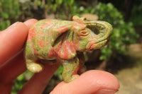 Polished Small Unakite Elephant Carving - sold per item - From South Africa