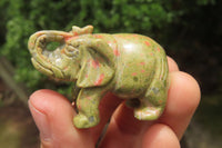 Polished Small Unakite Elephant Carving - sold per item - From South Africa