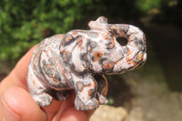 Polished Small Snakeskin Rhyolite Jasper Elephant Carving - sold per item - From Australia