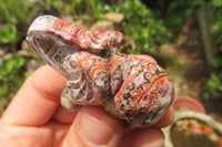 Polished Small Snakeskin Rhyolite Jasper Elephant Carving - sold per item - From Australia