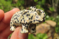 Polished Small Dalmatian Jasper Elephant Carving - sold per item - From Mexico