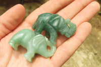 Polished Small Gemmy Aventurine Elephant Carving - sold per item - From Zimbabwe