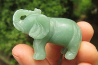 Polished Small Gemmy Aventurine Elephant Carving - sold per item - From Zimbabwe